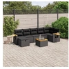 Image de Salon de Jardin avec Coussins 8 pcs, Canapés de Terrasse, Ensemble de Meubles de Patio, Mobilier d'Extérieur, Noir 3265535