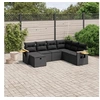 Image de Salon de Jardin avec Coussins 7 pcs, Canapés de Terrasse, Ensemble de Meubles de Patio, Mobilier d'Extérieur, Noir 3265542