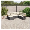 Image de Salon de Jardin avec Coussins 7 pcs, Canapés de Terrasse, Ensemble de Meubles de Patio, Mobilier d'Extérieur, Noir 3265543