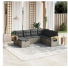 Image de Salon de jardin modulable 7 pieces gris 7 personnes 62 x 62 x 69 cm resine tressee