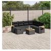 Image de Salon de Jardin avec Coussins 8 pcs, Canapés de Terrasse, Ensemble de Meubles de Patio, Mobilier d'Extérieur, Noir 3265549