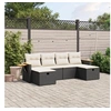 Image de Salon de Jardin avec Coussins 6 pcs, Canapés de Terrasse, Ensemble de Meubles de Patio, Mobilier d'Extérieur, Noir 3265557