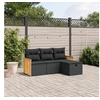 Image de Salon de Jardin avec Coussins 4 pcs, Canapés de Terrasse, Ensemble de Meubles de Patio, Mobilier d'Extérieur, Noir 3265703