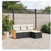 Image de Salon de Jardin avec Coussins 4 pcs, Canapés de Terrasse, Ensemble de Meubles de Patio, Mobilier d'Extérieur, Noir 3265704