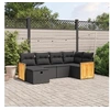 Image de Salon de Jardin avec Coussins 6 pcs, Canapés de Terrasse, Ensemble de Meubles de Patio, Mobilier d'Extérieur, Noir 3265731