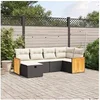 Image de Salon de Jardin avec Coussins 6 pcs, Canapés de Terrasse, Ensemble de Meubles de Patio, Mobilier d'Extérieur, Noir 3265732