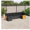 Image de Salon de Jardin avec Coussins 7 pcs, Canapés de Terrasse, Ensemble de Meubles de Patio, Mobilier d'Extérieur, Noir 3265745