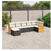 Image de Salon de Jardin avec Coussins 7 pcs, Canapés de Terrasse, Ensemble de Meubles de Patio, Mobilier d'Extérieur, Noir 3265746