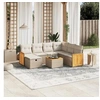Image de Salon de Jardin avec Coussins 8 pcs, Canapés de Terrasse, Ensemble de Meubles de Patio, Mobilier d'Extérieur, Beige 3265769