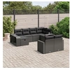 Image de Salon de Jardin avec Coussins 10 pcs, Canapés de Terrasse, Ensemble de Meubles de Patio, Mobilier d'Extérieur, Noir 3266235