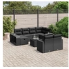 Image de Salon de Jardin avec Coussins 11 pcs, Canapés de Terrasse, Ensemble de Meubles de Patio, Mobilier d'Extérieur, Noir 3266245