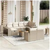 Image de Salon de jardin modulable rotin beige 8 personnes 62 x 55 x 69 cm 11 pieces