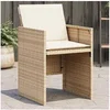 Image de Lot de 4 Chaises de Jardin avec Coussins, Sièges de Terrasse, Chaises de Balcon, Meubles de Patio Extérieur, Beige 4007439