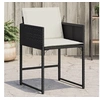 Image de Chaises de jardin lot de 4 avec coussins noir résine tressée 4007475