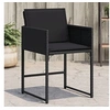 Image de Chaises de jardin lot de 4 avec coussins noir résine tressée 4007476