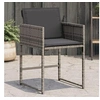 Image de Chaises de jardin avec coussins lot de 4 gris résine tressée 4007477
