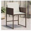 Image de Chaises de jardin avec coussins lot de 4 marron résine tressée 4007478