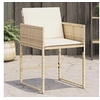 Image de Chaises de jardin avec coussins lot de 4 beige résine tressée 4007479