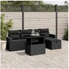 Image de Noir 5 personnes 6 pieces resine tressee 62 x 55 x 69 salon de jardin modulable