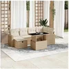 Image de Salon de jardin modulable beige 7 pieces 7 personnes 62 x 62 x 69 cm resine tressee