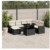 Image de Salon de jardin modulable rotin noir 2 pieces 7 personnes