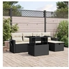 Image de Salon de jardin 6 pcs avec coussins noir résine tressée, ensemble de canapés d'extérieur, salon de jardin, ensemble 3274966