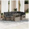 Image de Salon de jardin modulable GENERIQUE resine tressee gris 8 pieces 62 x 62 x 69 cm 2 personnes