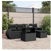 Image de Salon de jardin modulable 6 pieces rotin 5 personnes 62 x 55 x 69 cm noir