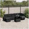 Image de Salon de jardin modulable rotin noir 8 pieces 62 x 62 x 69 cm 7 personnes