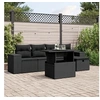Image de Salon de jardin modulable resine tressee noir 6 pieces 62 x 55 x 69