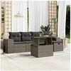 Image de Salon de jardin modulable resine tressee gris 6 pieces x 55 x 69 5 personnes