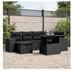 Image de Salon de jardin modulable resine tressee 7 pieces noir 62 x 62 x 69 cm