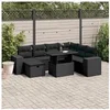 Image de Salon de jardin modulable noir 8 pieces resine tressee 62 x 62 x 69 cm 7 personnes