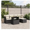 Image de Salon de Jardin avec Coussins 6 pcs, Canapés de Terrasse, Ensemble de Meubles de Patio, Mobilier d'Extérieur, Noir 3275464