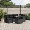 Image de Salon de Jardin avec Coussins 7 pcs, Canapés de Terrasse, Ensemble de Meubles de Patio, Mobilier d'Extérieur, Noir 3275477