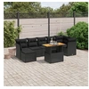 Image de Salon de Jardin avec Coussins 8 pcs, Canapés de Terrasse, Ensemble de Meubles de Patio, Mobilier d'Extérieur, Noir 3275484