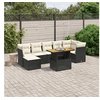 Image de Salon de Jardin avec Coussins 8 pcs, Canapés de Terrasse, Ensemble de Meubles de Patio, Mobilier d'Extérieur, Noir 3275485