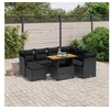 Image de Salon de Jardin avec Coussins 8 pcs, Canapés de Terrasse, Ensemble de Meubles de Patio, Mobilier d'Extérieur, Noir 3275491