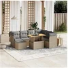 Image de Salon de Jardin avec Coussins 8 pcs, Canapés de Terrasse, Ensemble de Meubles de Patio, Mobilier d'Extérieur, Beige 3275495