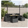 Image de Salon de Jardin avec Coussins 6 pcs, Canapés de Terrasse, Ensemble de Meubles de Patio, Mobilier d'Extérieur, Noir 3275582