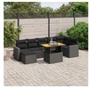 Image de Salon de Jardin avec Coussins 8 pcs, Canapés de Terrasse, Ensemble de Meubles de Patio, Mobilier d'Extérieur, Noir 3275596