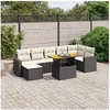 Image de Salon de Jardin avec Coussins 8 pcs, Canapés de Terrasse, Ensemble de Meubles de Patio, Mobilier d'Extérieur, Noir 3275597