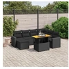 Image de Salon de Jardin avec Coussins 8 pcs, Canapés de Terrasse, Ensemble de Meubles de Patio, Mobilier d'Extérieur, Noir 3275603
