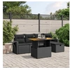 Image de Salon de Jardin avec Coussins 6 pcs, Canapés de Terrasse, Ensemble de Meubles de Patio, Mobilier d'Extérieur, Noir 3275694