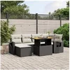 Image de Salon de Jardin avec Coussins 7 pcs, Canapés de Terrasse, Ensemble de Meubles de Patio, Mobilier d'Extérieur, Noir 3275702
