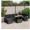 Image de Salon de Jardin avec Coussins 8 pcs, Canapés de Terrasse, Ensemble de Meubles de Patio, Mobilier d'Extérieur, Noir 3275708