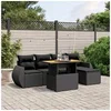 Image de Salon de Jardin avec Coussins 6 pcs, Canapés de Terrasse, Ensemble de Meubles de Patio, Mobilier d'Extérieur, Noir 3275806