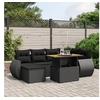 Image de Salon de Jardin avec Coussins 7 pcs, Canapés de Terrasse, Ensemble de Meubles de Patio, Mobilier d'Extérieur, Noir 3275813