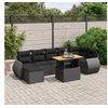 Image de Salon de Jardin avec Coussins 8 pcs, Canapés de Terrasse, Ensemble de Meubles de Patio, Mobilier d'Extérieur, Noir 3275820