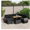 Image de Salon de Jardin avec Coussins 8 pcs, Canapés de Terrasse, Ensemble de Meubles de Patio, Mobilier d'Extérieur, Noir 3275827
